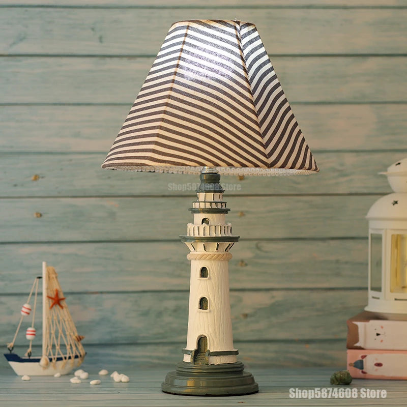 Mediterranean Lighthouse Resin Table Lamp