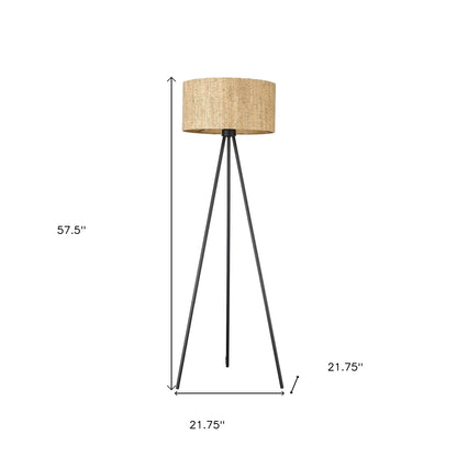 Brown and Black Tripod Floor Lamp