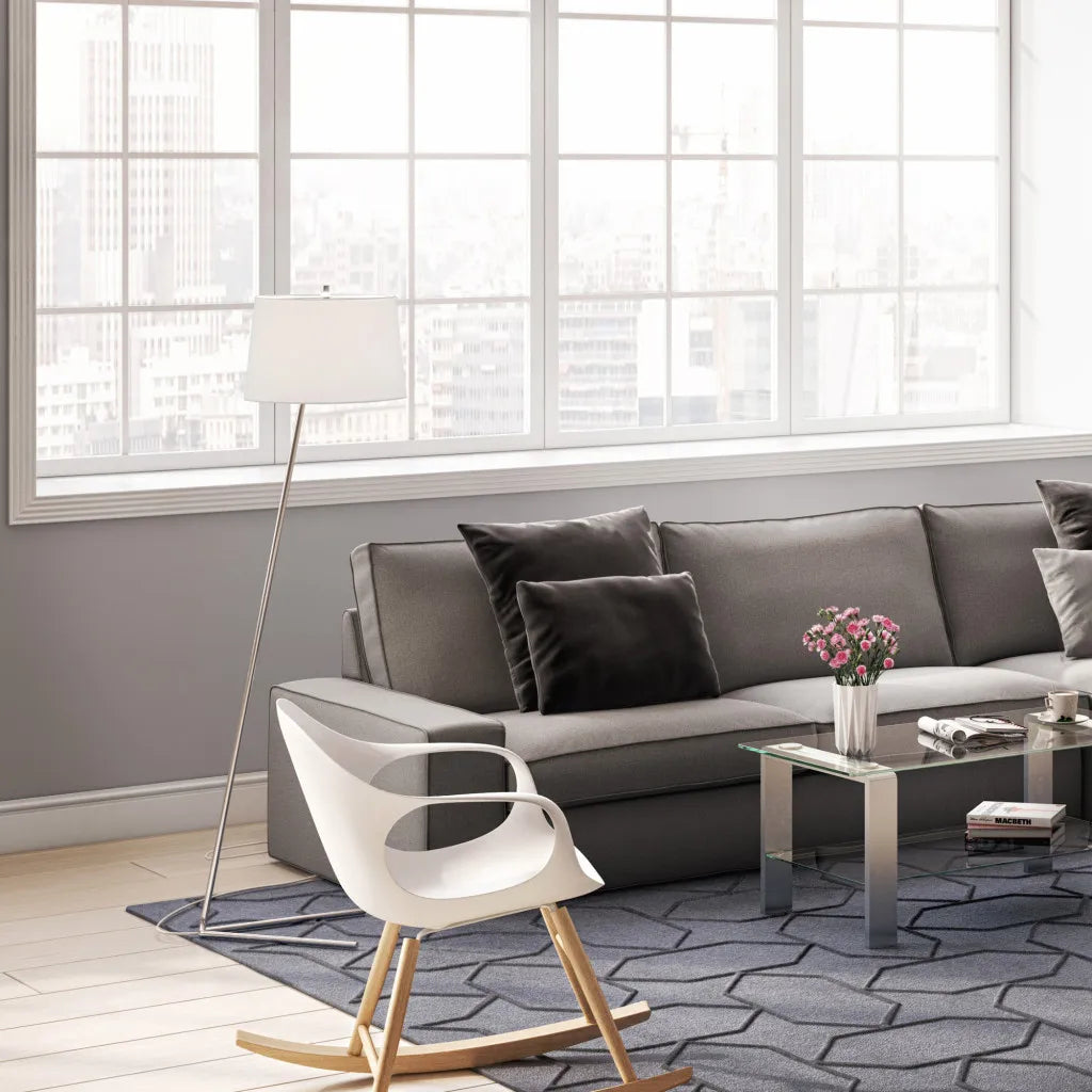 Contemporary Nickel Floor Lamp