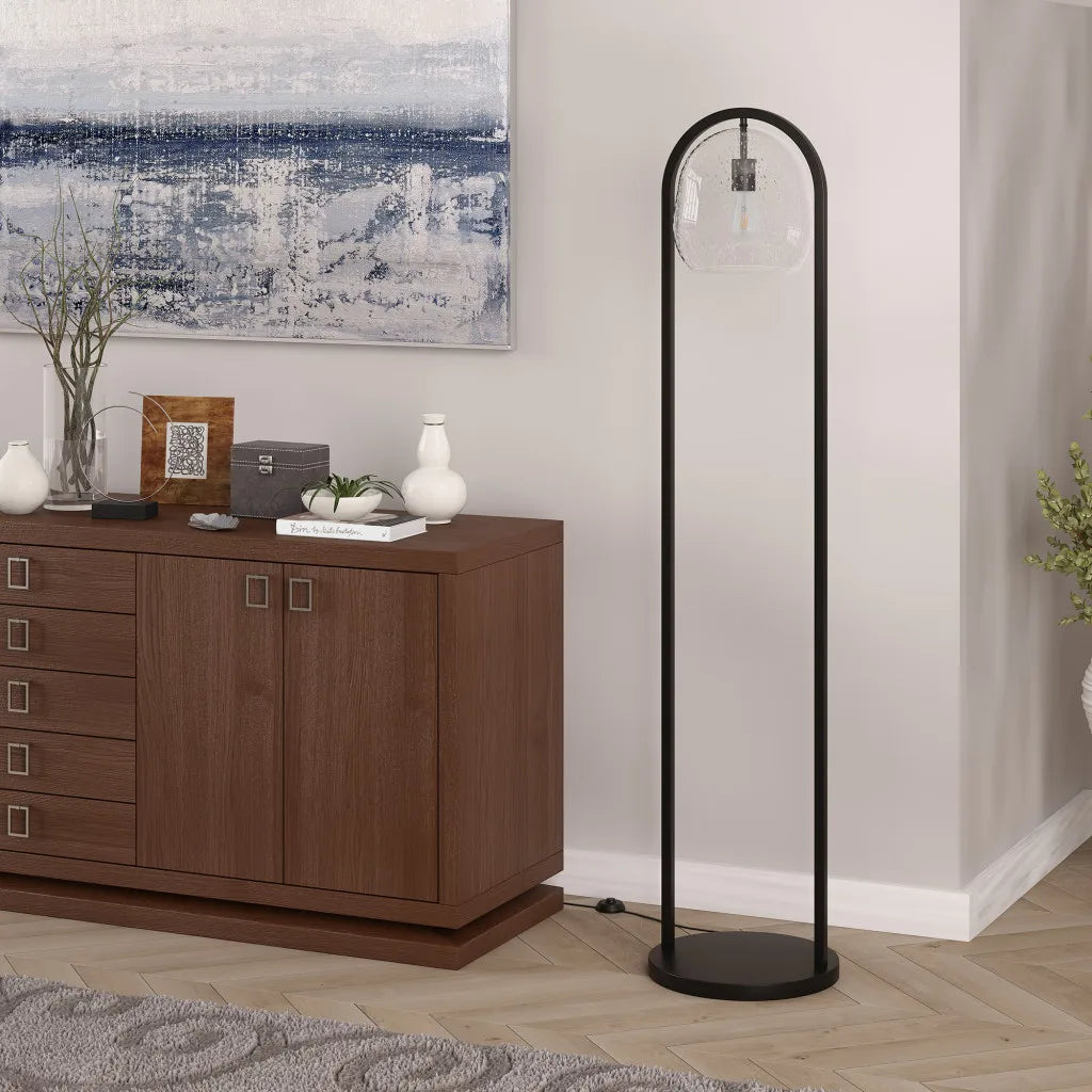 Black Column LED Floor Lamp Modern Design