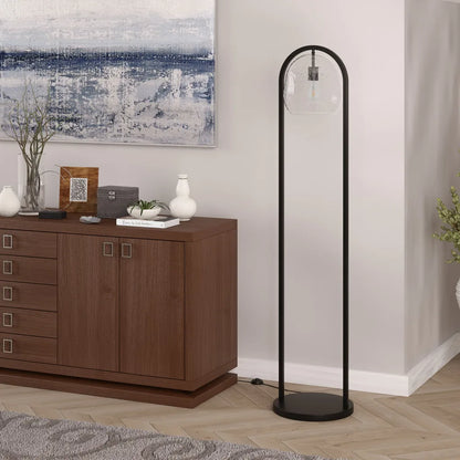 Black Column LED Floor Lamp Modern Design
