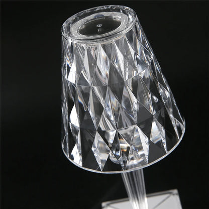 Diamond Glow: USB Rechargeable Touch Table Lamp