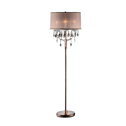 Silver Three-Light Candelabra Floor Lamp