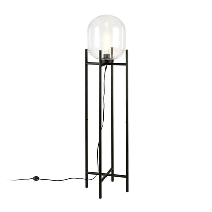Black Transparent Globe Floor Lamp