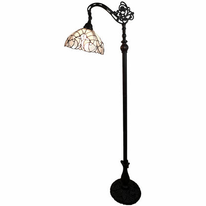 Modern LED Floor Lamp Brown and White Plastic Body