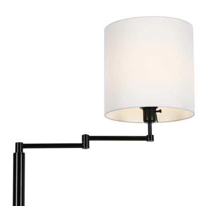 Contemporary Swing Arm Floor Lamp with Frosted Shade