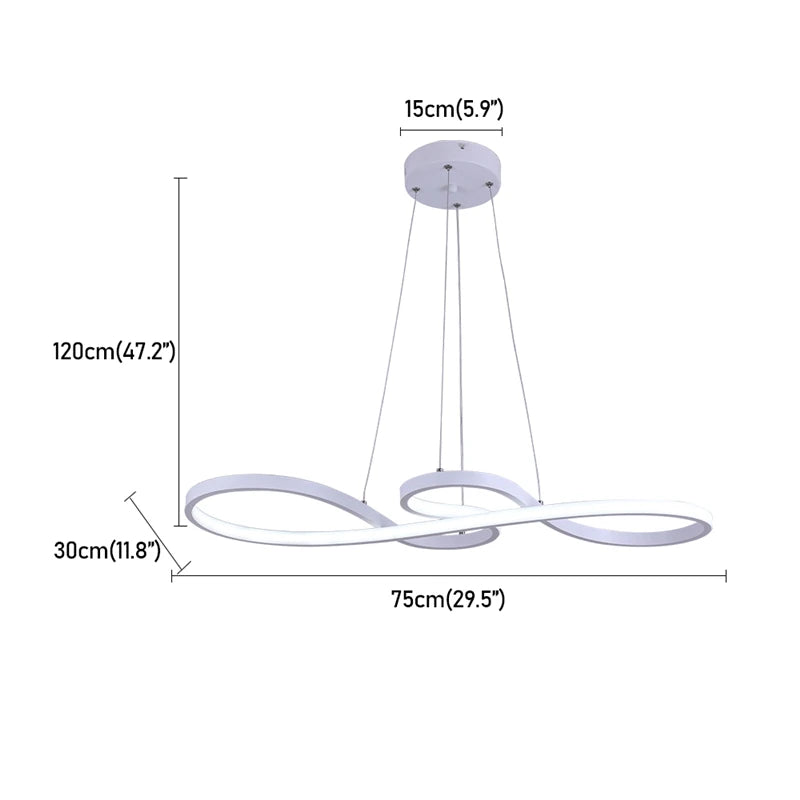 Twisted-Ribbon LED Pendant Light