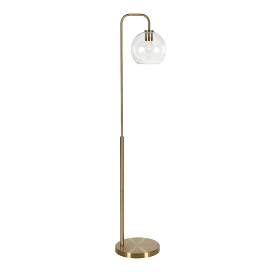 Contemporary LED Floor Lamp Brass Arched Base