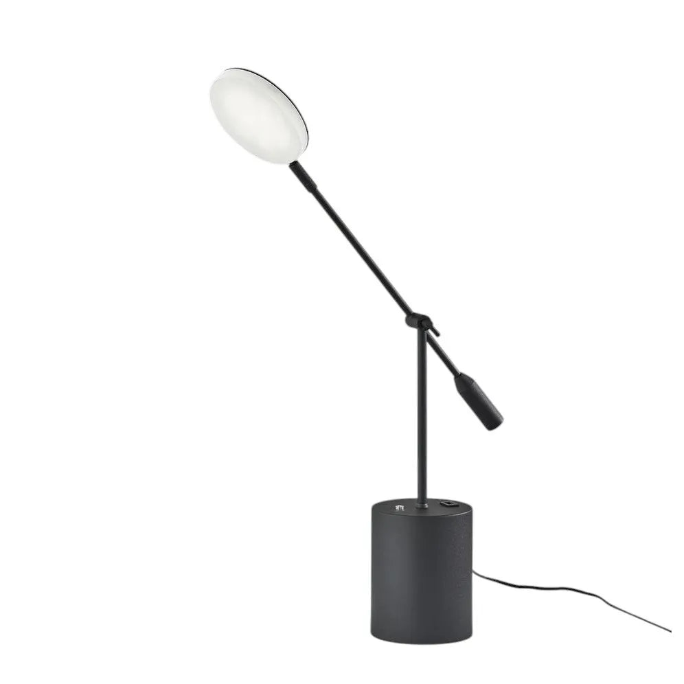 Black Swing Arm Floor Lamp with Light-Changing Feature