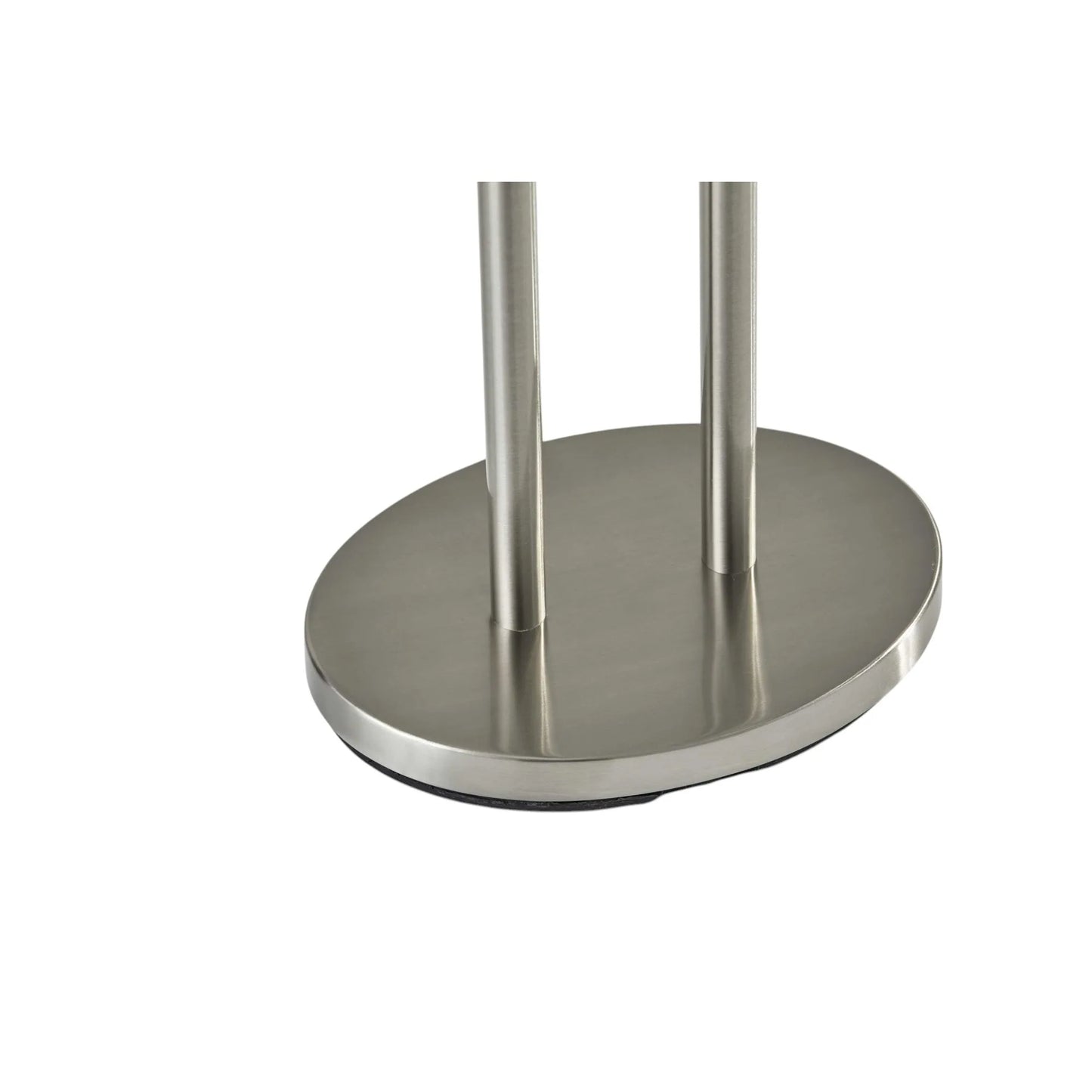 Silver LED Floor Lamp with Fabric Shade