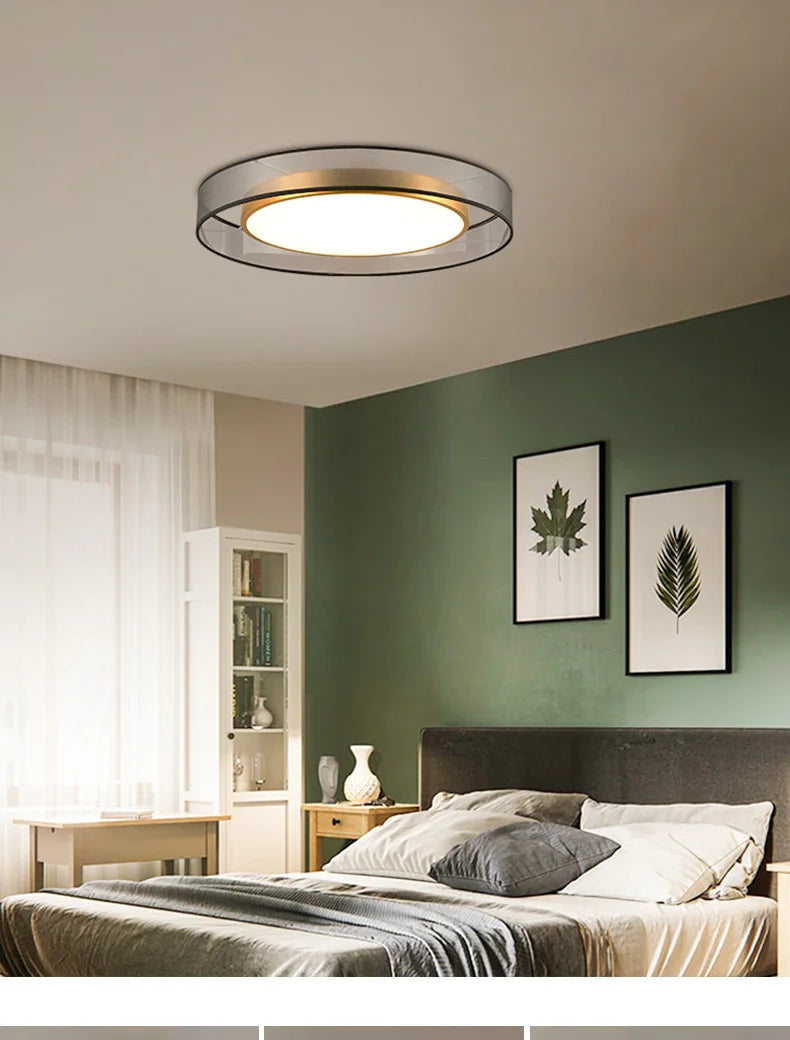 Nordic Copper LED Round Ceiling Light