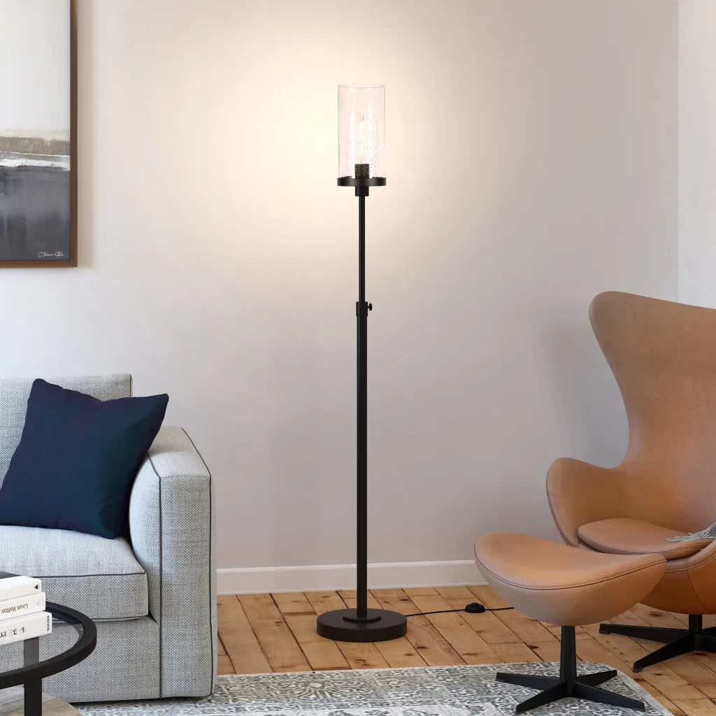 Contemporary Black LED Torchiere Floor Lamp