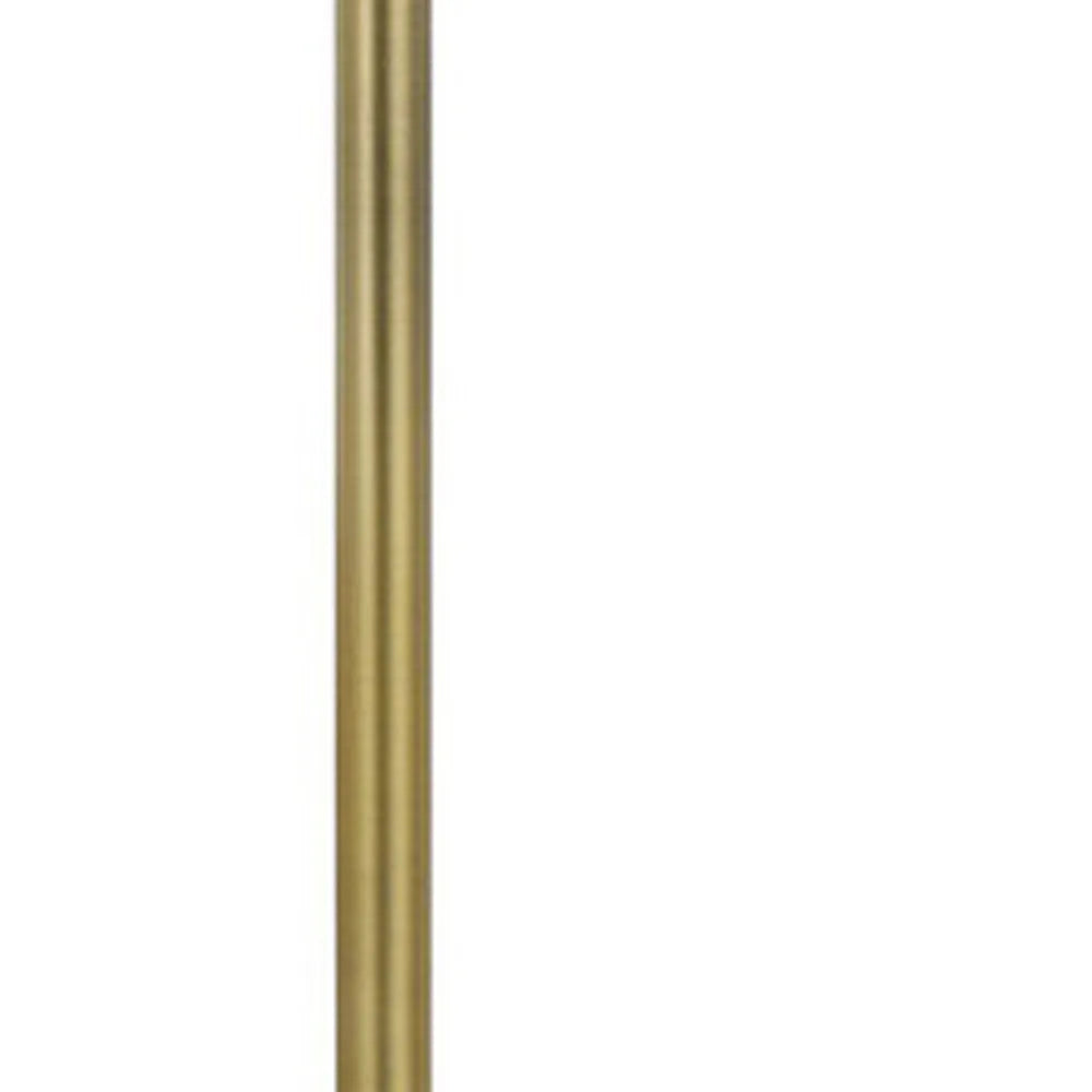 Contemporary LED Floor Lamp Brass Tray Table