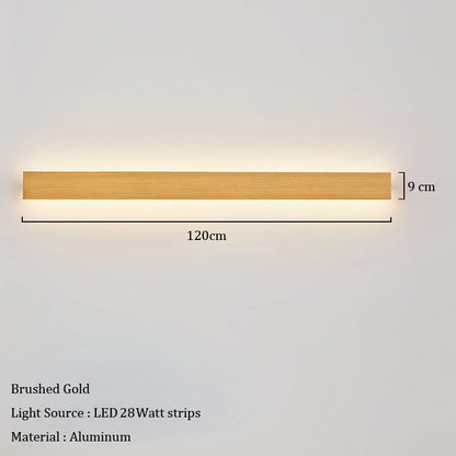 Gold Modern Long Wall Sconce for Bedroom & Hallway