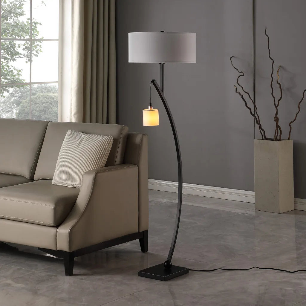 Matte Black Dual Arc Floor Lamp