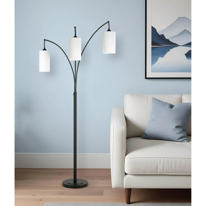 Black Three-Light Torchiere Floor Lamp