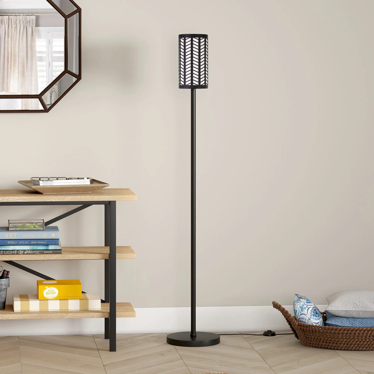 Black LED Torchiere Floor Lamp