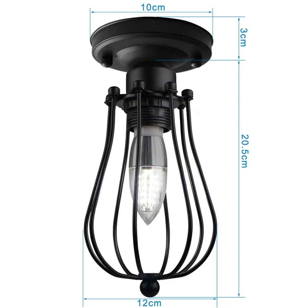 Retro Metal Semi-Flush Ceiling Light Fixture