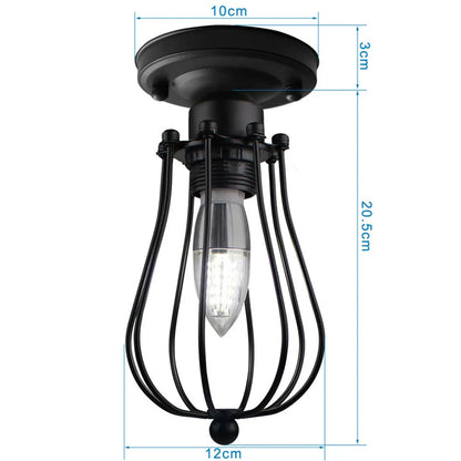 Retro Metal Semi-Flush Ceiling Light Fixture