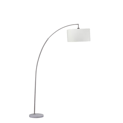 White and Silver Arc Floor Lamp