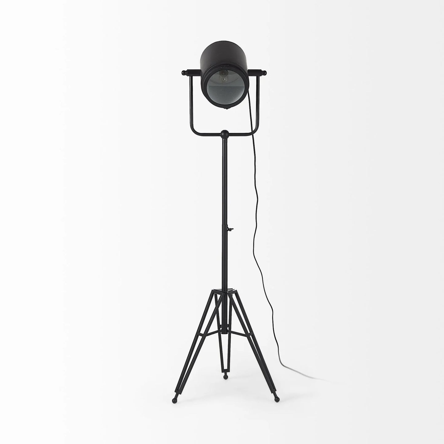 Black LED Floor Lamp with Metal Shade