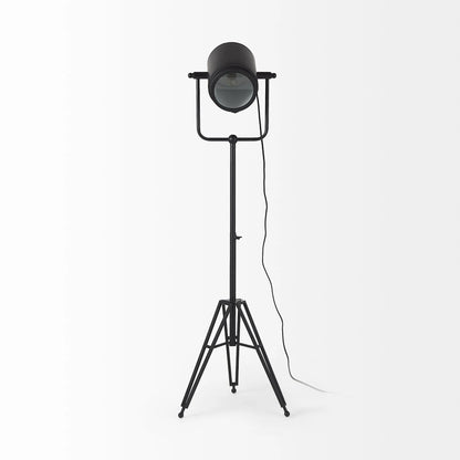 Black LED Floor Lamp with Metal Shade