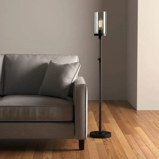 Contemporary Black LED Torchiere Floor Lamp