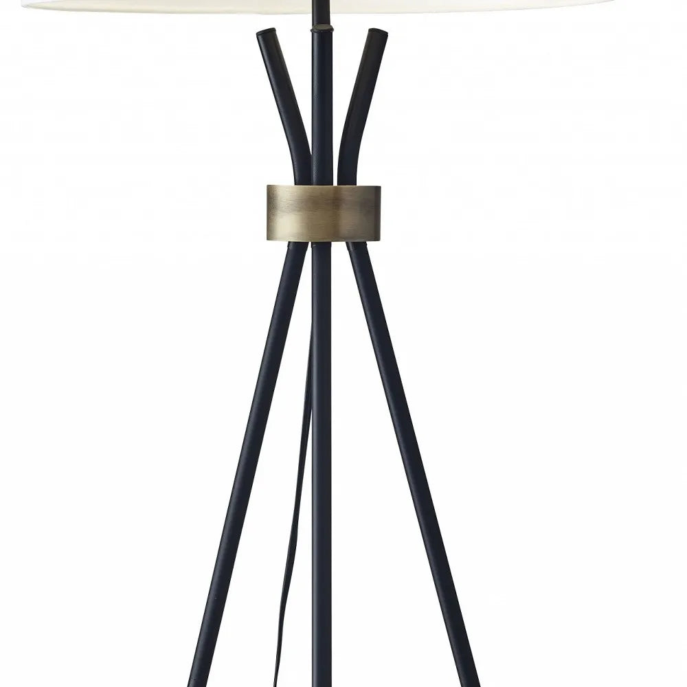 Black and White LED Floor Lamp with Empire Shade