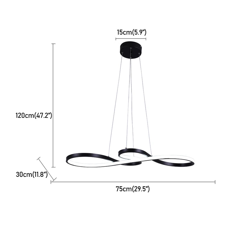 Twisted-Ribbon LED Pendant Light