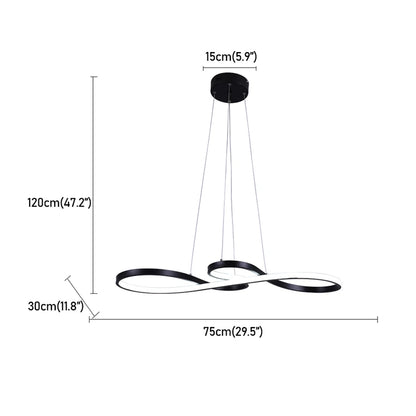 Twisted-Ribbon LED Pendant Light
