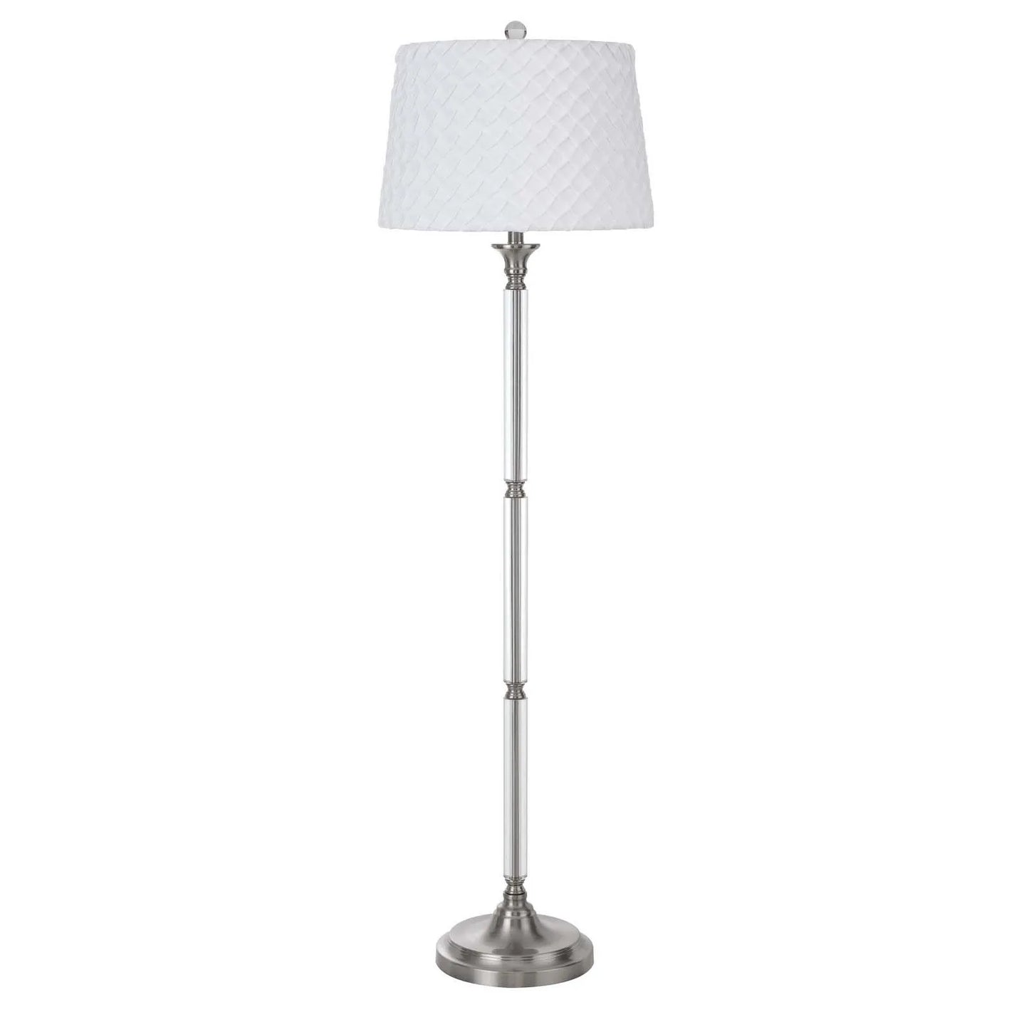 Traditional Nickel Floor Lamp with Square Shade