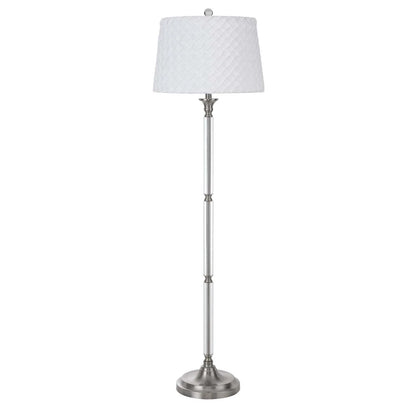 Traditional Nickel Floor Lamp with Square Shade