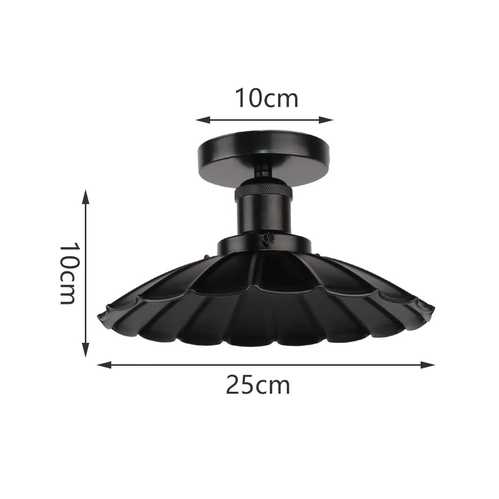 Retro Metal Semi-Flush Ceiling Light Fixture