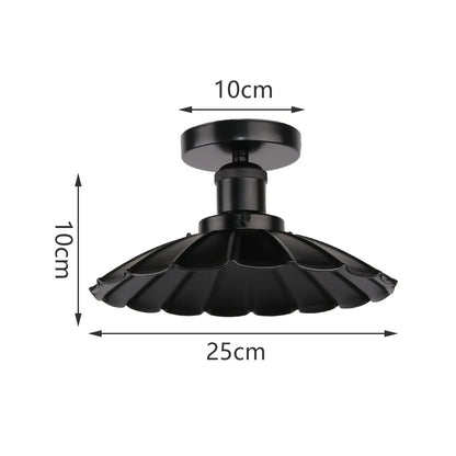 Retro Metal Semi-Flush Ceiling Light Fixture
