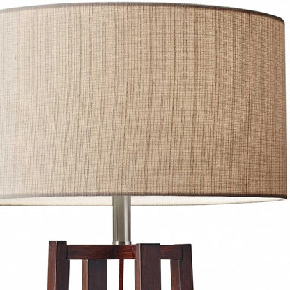 Modern Solid Brown Wood Novelty LED Floor Lamp