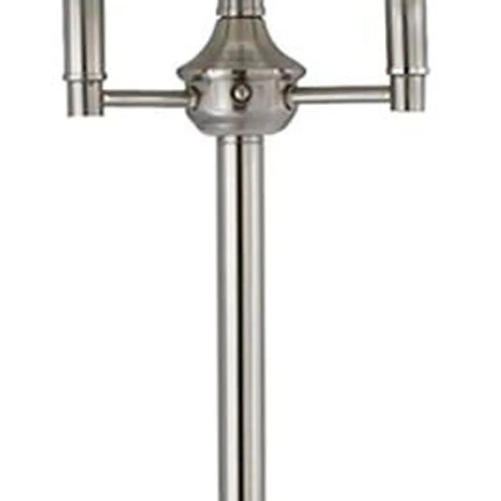 Nickel Four-Light Floor Lamp with Square Shade