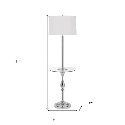 Chrome Tray Table Floor Lamp