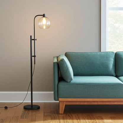 Black Adjustable Modern Reading Floor Lamp