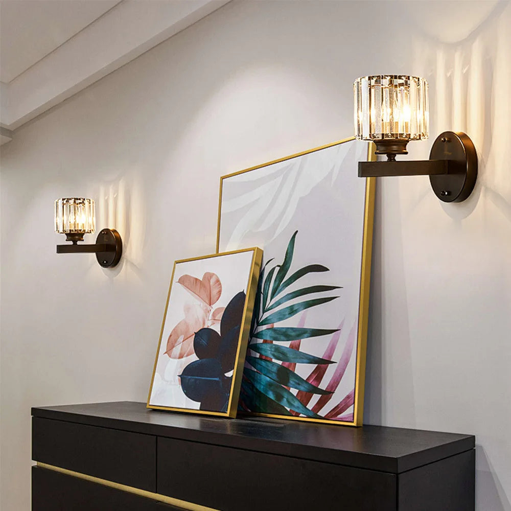 Crystal Sconce Iron Art Wall Lamp