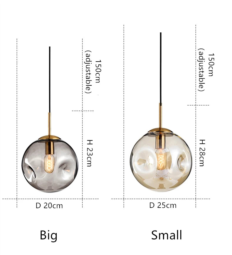 Nordic Glass Ball Pendant Light