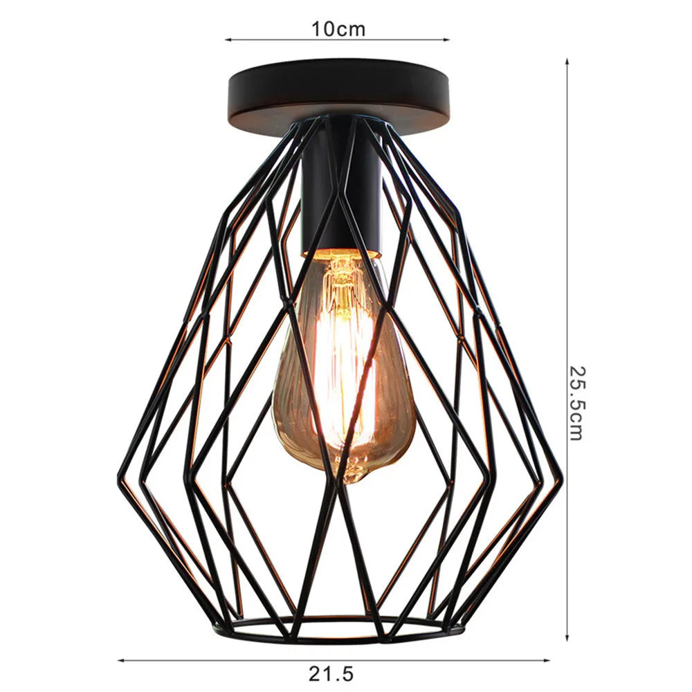 Retro Metal Semi-Flush Ceiling Light Fixture