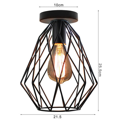 Retro Metal Semi-Flush Ceiling Light Fixture