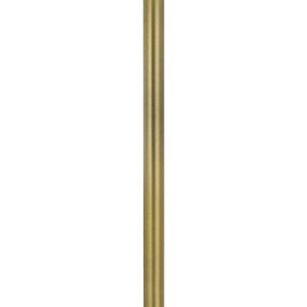 Contemporary LED Floor Lamp Brass Tray Table