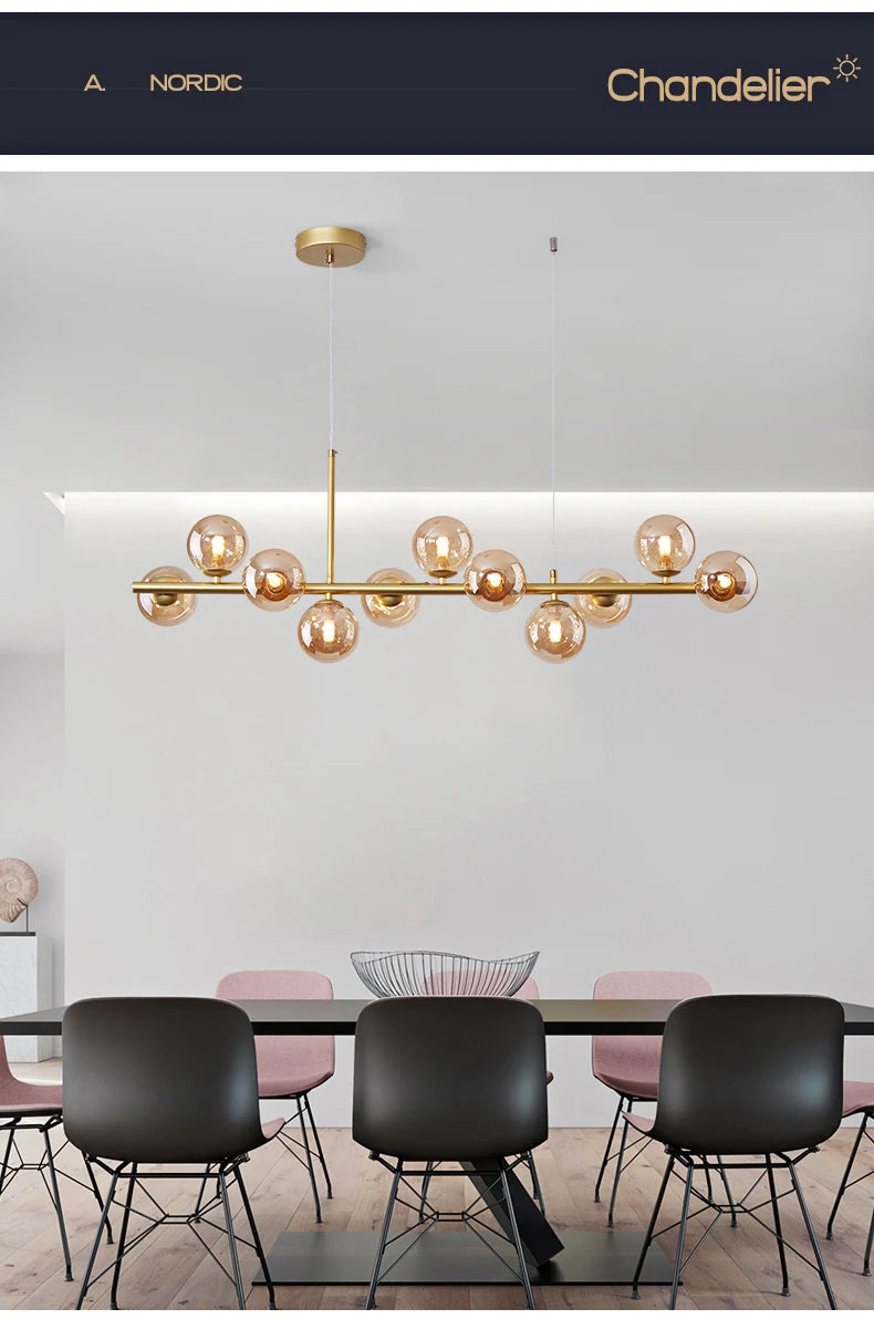 Glass Ball Linear Pendant