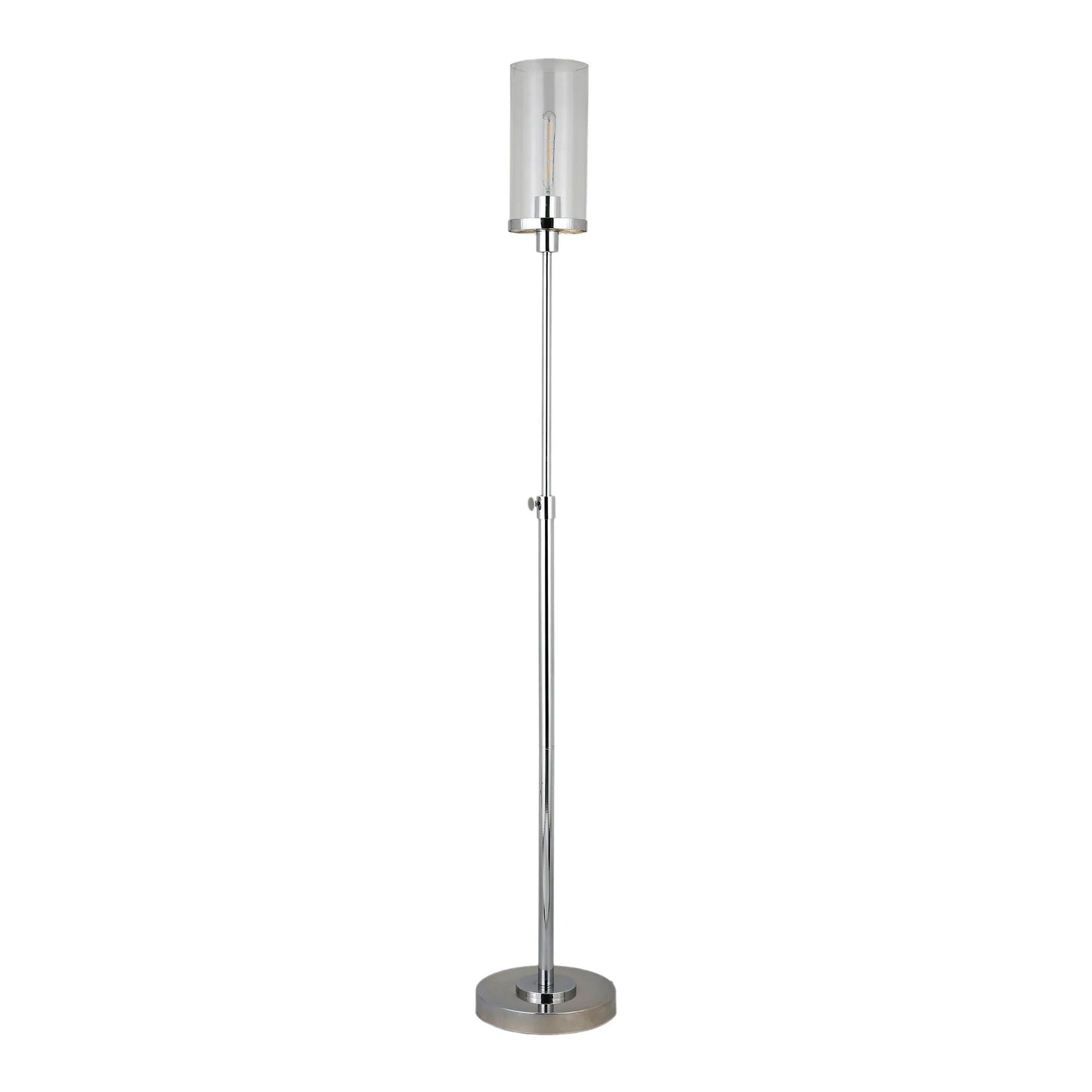 Contemporary Nickel Torchiere Floor Lamp