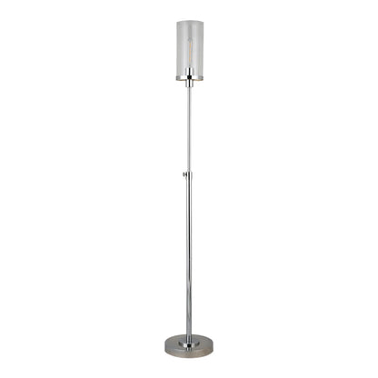 Contemporary Nickel Torchiere Floor Lamp