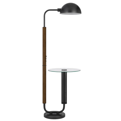 Brown Tray Table Floor Lamp
