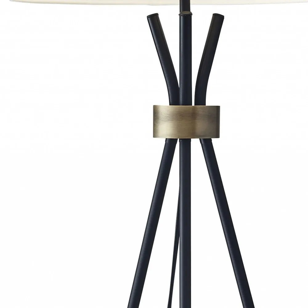 Black and White LED Floor Lamp with Empire Shade