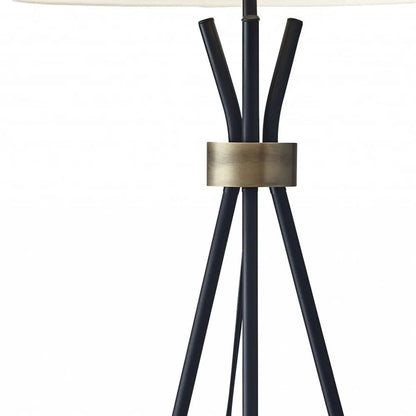 Black and White LED Floor Lamp with Empire Shade
