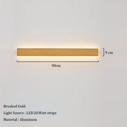 Gold Modern Long Wall Sconce for Bedroom & Hallway